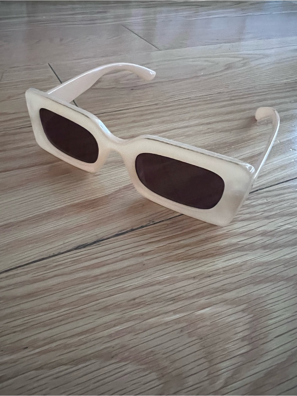 Beige Rectangular Women's Sunglasses